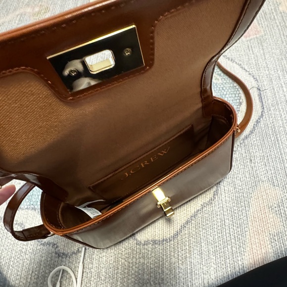 J Crew Edie Camel Brown Italian Leather Crossbody Bag - Picture 4 of 7
